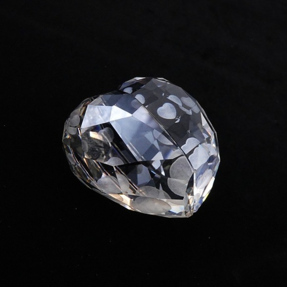 Swarovski 2012 Crystal‎ Heart Faceted Figurine Frosted Floating Hearts READ